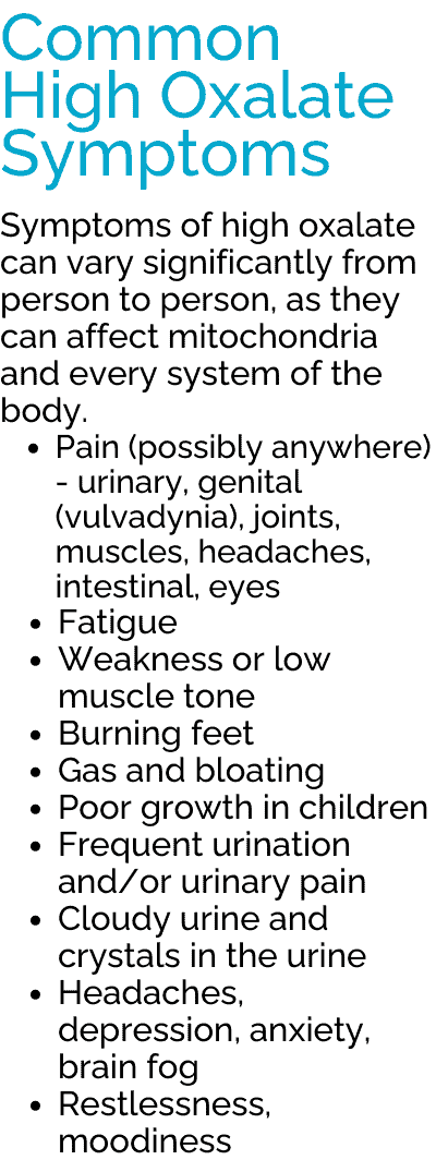 Common High Oxalate Symptoms